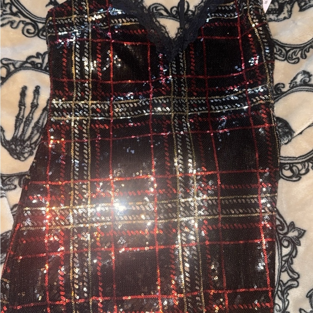 Victoria's Secret Black and Red Sequin Dress